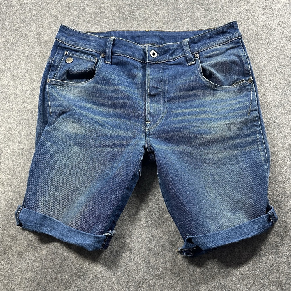 G-Star‎ Raw Arc 3D Slim Cut Off Denim Shorts Mens Size 32 Button Fly Jorts